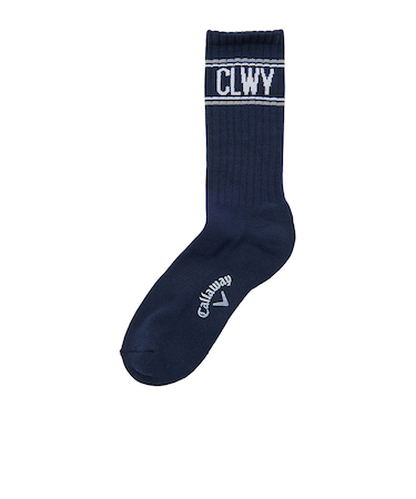 キャロウェイ（CALLAWAY）ゴルフ 抗菌防臭 カレッジ調ロゴクルーソックス C25293107-1120
