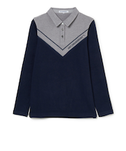 ROSASEN(ROSASEN)ゴルフウェア 切替 長袖ポロシャツ 048-24011-25AW-098