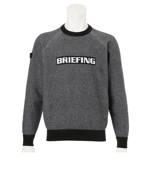 ブリーフィング(BRIEFING)ゴルフウェア 長袖 MS BIRDS EYE ロゴ クルーネックニット BRG253M33-010