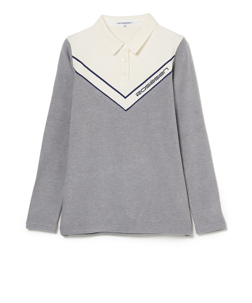 ROSASEN（ROSASEN）ゴルフウェア 吸湿発熱 切替 長袖ポロシャツ 048-24011-25AW-012