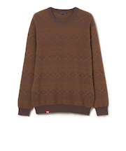 ROSASEN(ROSASEN)ゴルフウェア モールジャカード クルーネックニット 長袖 044-14011-25AW-044