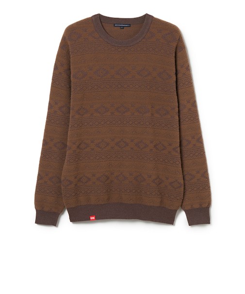 ROSASEN(ROSASEN)ゴルフウェア モールジャカード クルーネックニット 長袖 044-14011-25AW-044