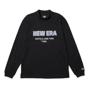 ニューエラ（NEW ERA）ゴルフウェア 長袖 ミッドネック パフォーマンス Tシャツ Neon Logo ブラック 14669860