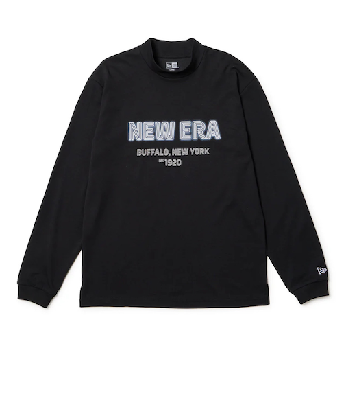 ニューエラ（NEW ERA）ゴルフウェア 長袖 ミッドネック パフォーマンス Tシャツ Neon Logo ブラック 14669860