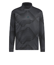 アディダス（adidas）ゴルフウェア 吸汗速乾 コードカオス モックネック 長袖シャツ UV660-KF8986BLK