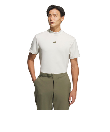 アディダス(adidas)ゴルフウェア 吸汗速乾 コードカオス 半袖 モックネックシャツ LOI49-KF8983BEG