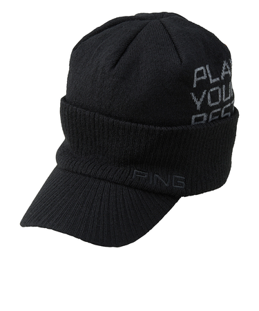 ピン（PING）帽子 光電子ブリムニットキャップ HW-U2514 BK 38505