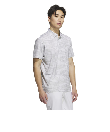アディダス（adidas）ゴルフウェア グラフィック AOP 半袖ポロシャツ JVV07-JN1224 GRY