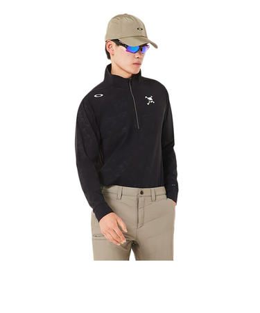 オークリー（OAKLEY）ゴルフウェア SKULL EMBOSSED 長袖モックシャツ FOA408241-02E