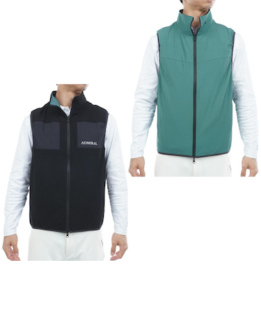 アドミラル ゴルフ（Admiral GOLF）ゴルフウェア リバーシブル ボアベスト ADMA578-BLK