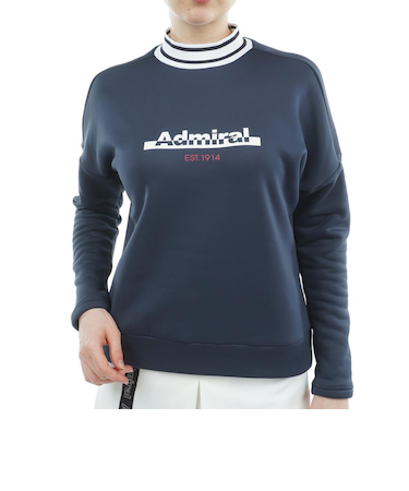 アドミラル ゴルフ（Admiral GOLF）ゴルフウェア 裏起毛 軽量 カルイシ 長袖モックネックスウェット ADLA572-NVY