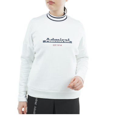 アドミラル ゴルフ（Admiral GOLF）ゴルフウェア 裏起毛 軽量 カルイシ 長袖モックネックスウェット ADLA572-WHT