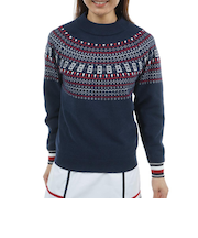 ゴルフウェア フェア アイル柄 ハイネックニット THLA573-NVY