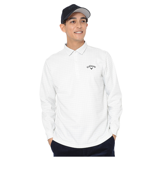 キャロウェイ（CALLAWAY）ゴルフウェア 裏起毛千鳥プリント長袖シャツ C25233115-1030