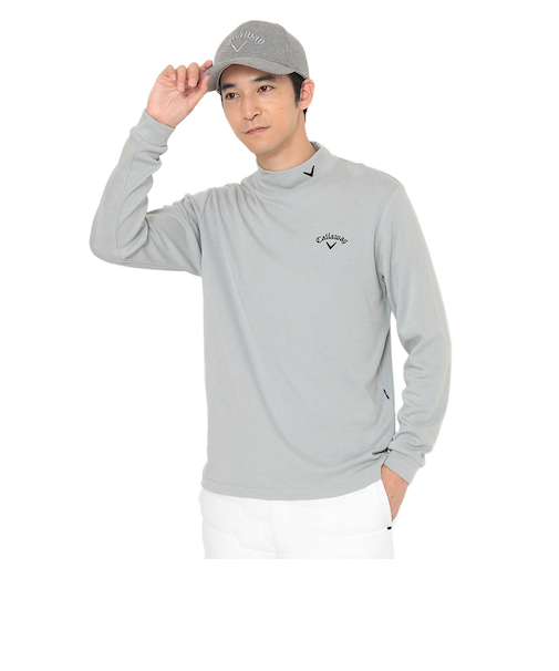 キャロウェイ（CALLAWAY）ゴルフウェア 吸湿発熱 長袖 裏起毛スムースモックネックシャツ C25233111-1020