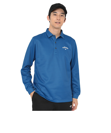 キャロウェイ(CALLAWAY)ゴルフウェア 裏起毛千鳥プリント長袖シャツ C25233115-1111