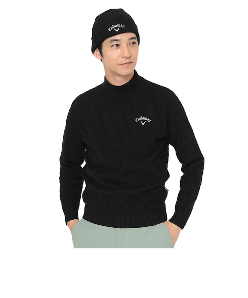 キャロウェイ（CALLAWAY）ゴルフウェア 長袖 リンクス編みハイネックニット C25218104-1010