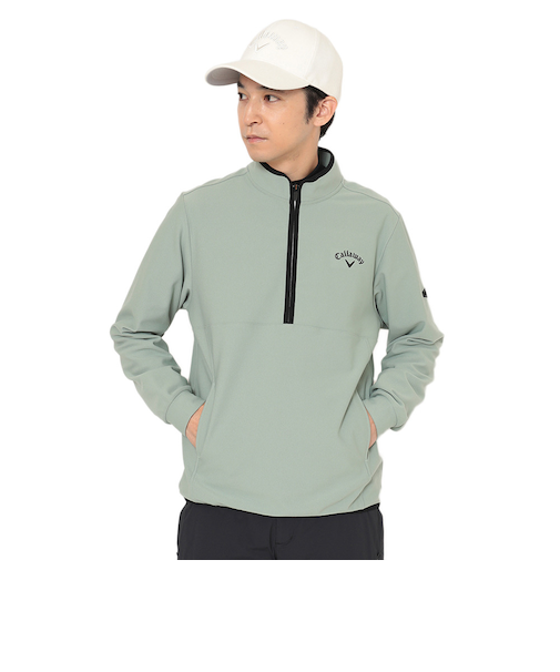 キャロウェイ（CALLAWAY）ゴルフウェア 長袖 裏起毛ハーフジップモックネックシャツ C25233109-1181
