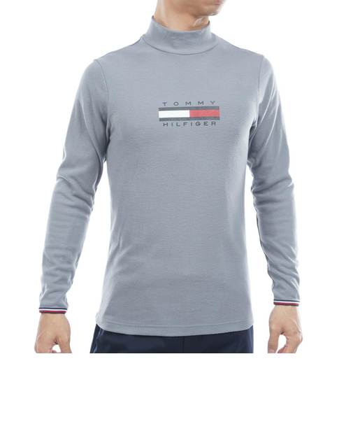 トミーヒルフィガー(TOMMY HILFIGER)ゴルフウェア トミーフラッグ 長袖ハイネックシャツ THMA579-LGR