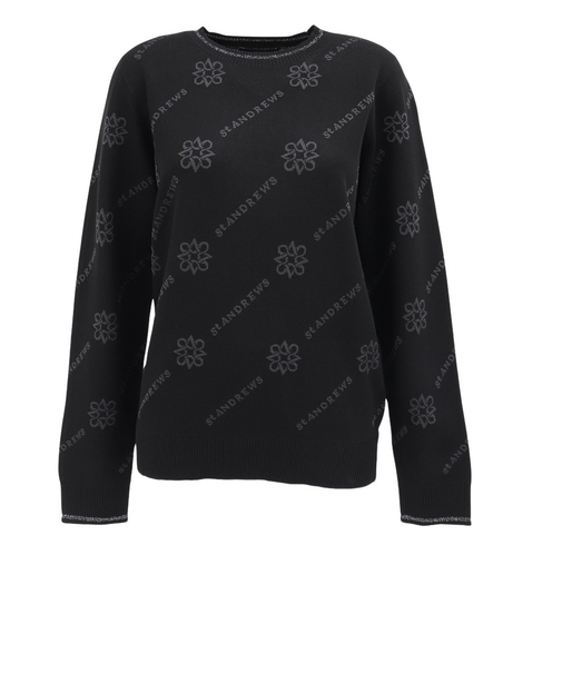 セントアンドリュース(ST.ANDREWS)ゴルフウェア 14Gロゴ ケルトジャガード 長袖 クルーネック プルオーバー 043-5270952-010
