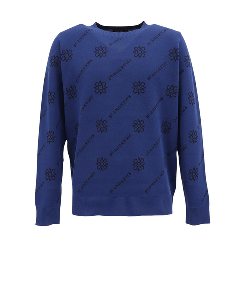 セントアンドリュース（ST.ANDREWS）ゴルフウェア 14Gロゴ ケルトジャガード 長袖 クルーネック プルオーバー 042-5270951-110