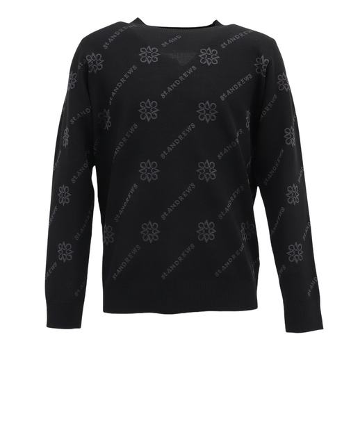 セントアンドリュース（ST.ANDREWS）ゴルフウェア 14Gロゴ ケルトジャガード 長袖 クルーネック プルオーバー 042-5270951-010