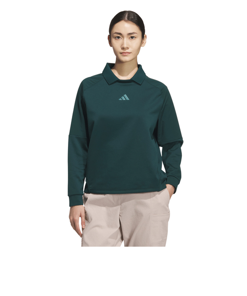 アディダス（adidas）ゴルフウェア 長袖 スウェットシャツ JWJ87-JM9610 DGRN