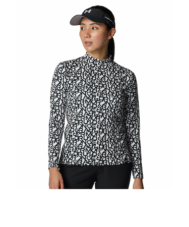 アンダーアーマー(UNDER ARMOUR)ゴルフウェア 長袖 ライブ アーマーニット プリント ロングスリーブ モックネック シャツ 6008806 001