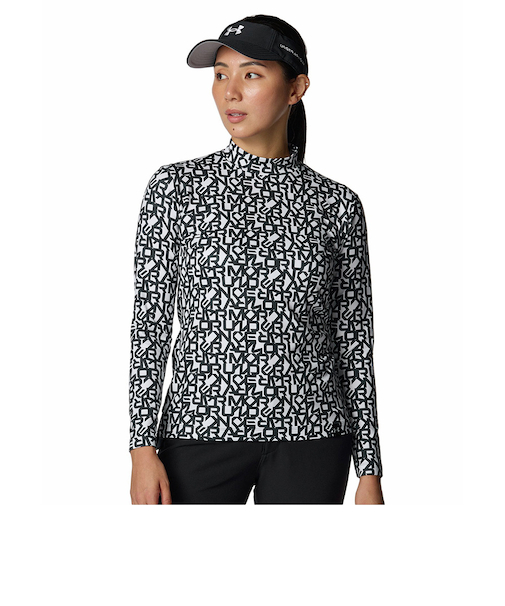 アンダーアーマー(UNDER ARMOUR)ゴルフウェア 長袖 ライブ アーマーニット プリント ロングスリーブ モックネック シャツ 6008806 001