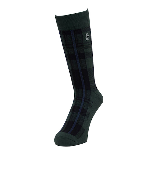 マンシング（MUNSING）クルー丈チェック柄ソックス MG5FSO06M GR00