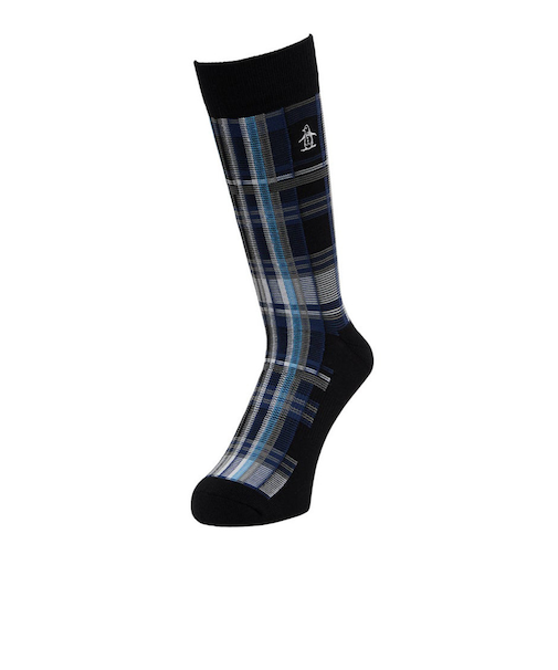 マンシング（MUNSING）クルー丈チェック柄ソックス MG5FSO06M BK00
