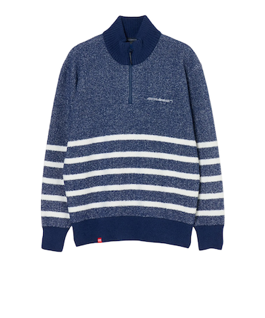 ROSASEN（ROSASEN）ゴルフウェア 長袖 ハーフジップ ボーダーニット 045-14013-25AW-096