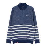 ROSASEN(ROSASEN)ゴルフウェア ハーフジップ ボーダーニット 長袖 044-14013-25AW-096