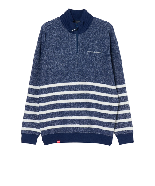 ROSASEN(ROSASEN)ゴルフウェア ハーフジップ ボーダーニット 長袖 044-14013-25AW-096