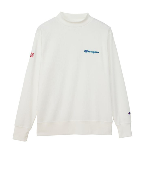 Champion モックネックシャツ Lサイズ ホワイト ゴルフウェア Champion モックネックシャツ Lサイズ ホワイト ゴルフウェア