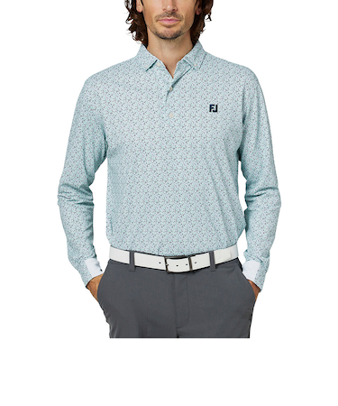 ゴルフウェア ブロックゲームプリント長袖ボタンダウンシャツ FJ-F25-S12 38535