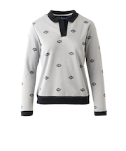 フィドラ（FIDRA）ゴルフウェア 総柄 JQ 長袖ポロシャツ FD5UUG03 WHT