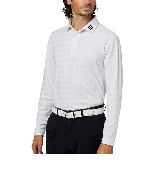 ゴルフウェア アーガイルジャカード 長袖ポロシャツ FJ-F25-S07 38541