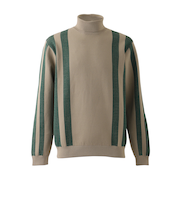 フィドラ（FIDRA）ゴルフウェア 変形ストライプ 長袖 モックネックニット FD5UTJ16 BEG