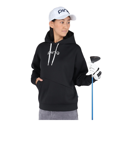 ピン（PING）ゴルフウェア 長袖パーカー アシンメトリーポケット カル