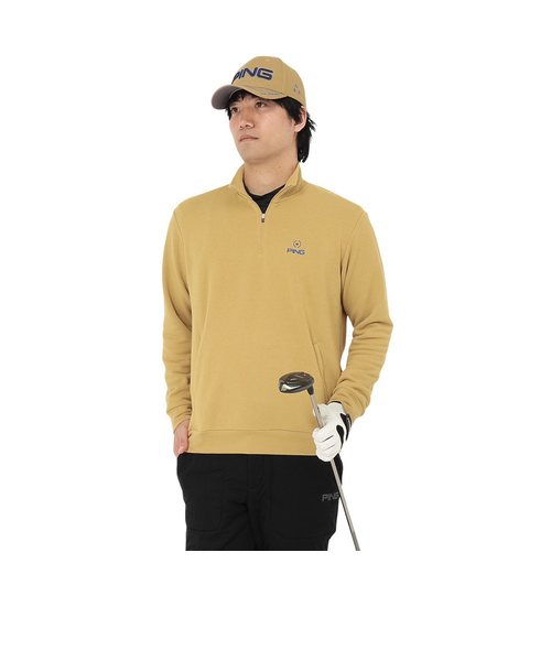 ピン(PING)ゴルフウェア 長袖 ドライミックス ベアインレイハーフジップカットソー 621-5266901-170(Men… ピン（PING）ゴルフウェア 長袖 ドライミックス ベアインレイハーフ