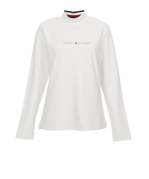 ゴルフウェア ベア天 長袖 モックネックシャツ THLA563-WHT