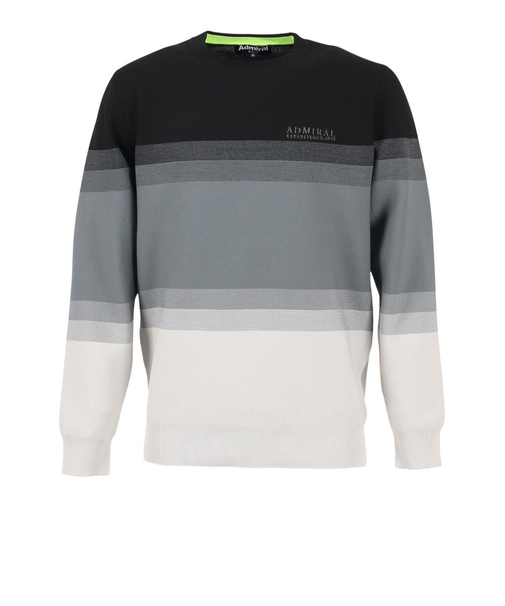 アドミラル ゴルフ（Admiral GOLF）ゴルフウェア グラデーションボーダー クルーネックセーター ADMA556-BLK