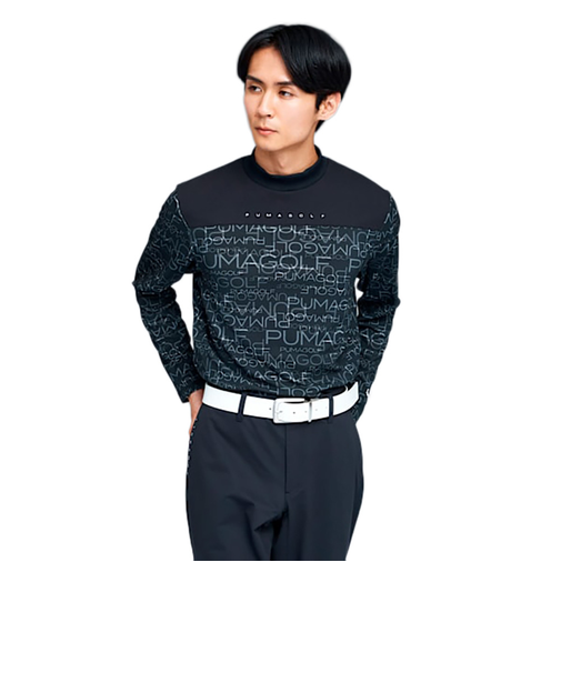 プーマ（PUMA）ゴルフウェア PB 総柄 長袖 モックネックシャツ 635777-01