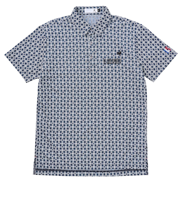 ルコックスポルティフ（lecoqsportif）ゴルフウェア 吸汗速乾 モノグラム柄ジャガード 半袖シャツ LG5SHS14M NV00