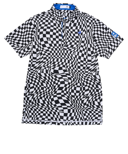 ルコックスポルティフ（lecoqsportif）ゴルフウェア 高通気 VICHYチェック半袖シャツ LG5SHS01M BK00