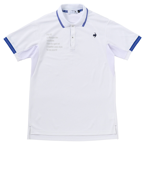 ルコックスポルティフ（lecoqsportif）ゴルフウェア 冷感 部分メッシュ ベーシックデザイン 半袖ポロシャツ LG5SHS12M WH00