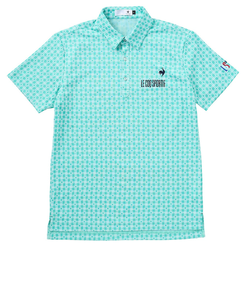 ルコックスポルティフ（lecoqsportif）ゴルフウェア 吸汗速乾 モノグラム柄ジャガード 半袖シャツ LG5SHS14M EM00