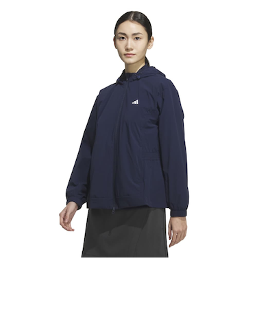 アディダス（adidas）ゴルフウェア 撥水 フルジップ フード付きウインドジャケット JWJ99-JM7180 NVY
