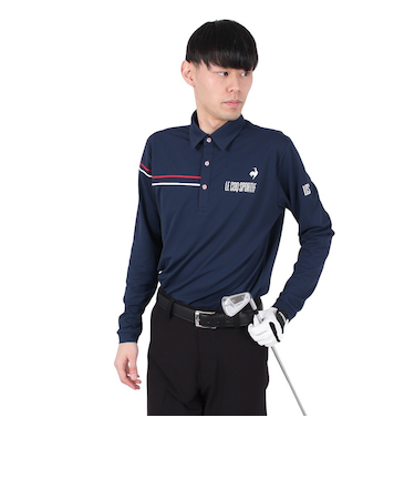 ルコックスポルティフ（lecoqsportif）ゴルフウェア 吸汗速乾 鹿の子 長袖シャツ LG5SLS00M NV00